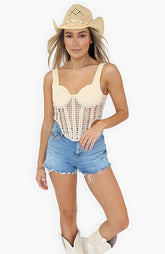 Oasis Crochet Corset Top